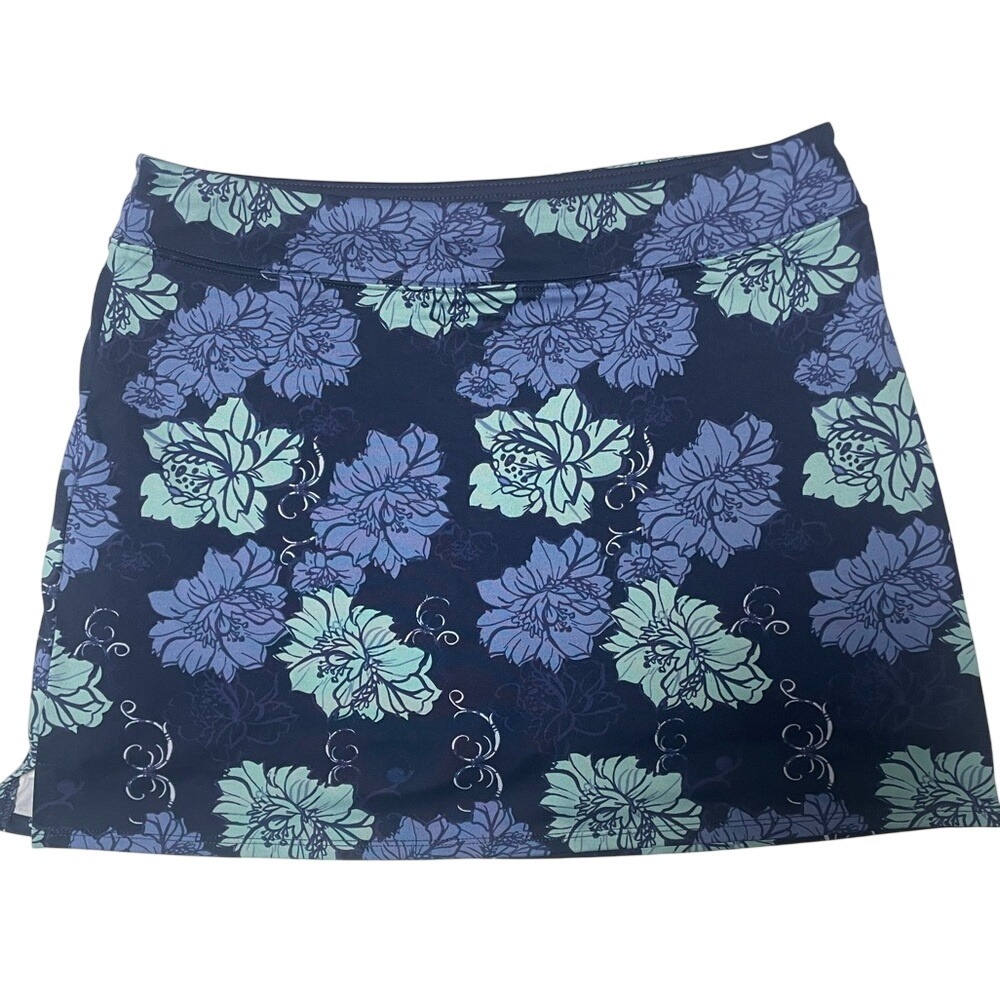 Tranquility by Colorado Clothing Blue Floral Skort Women's Medium